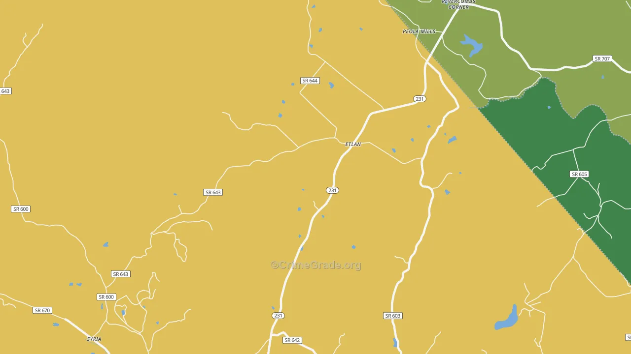 Etlan, VA Map of Vandalism Rates