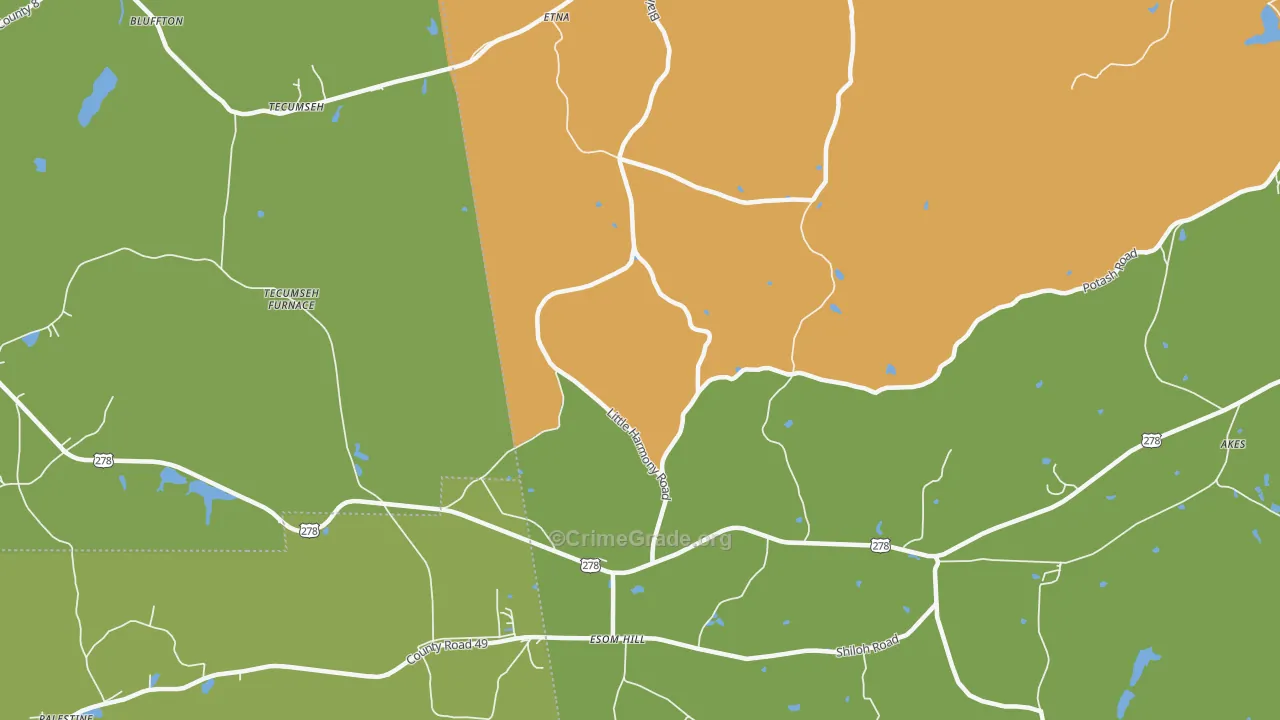 Etna, GA Map of Vandalism Rates