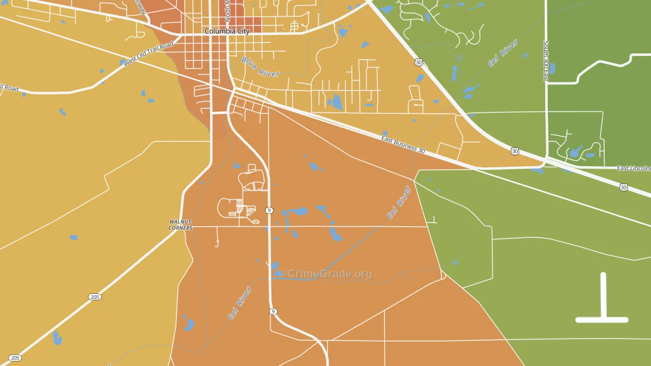 Etna, IN Map of Vandalism Rates