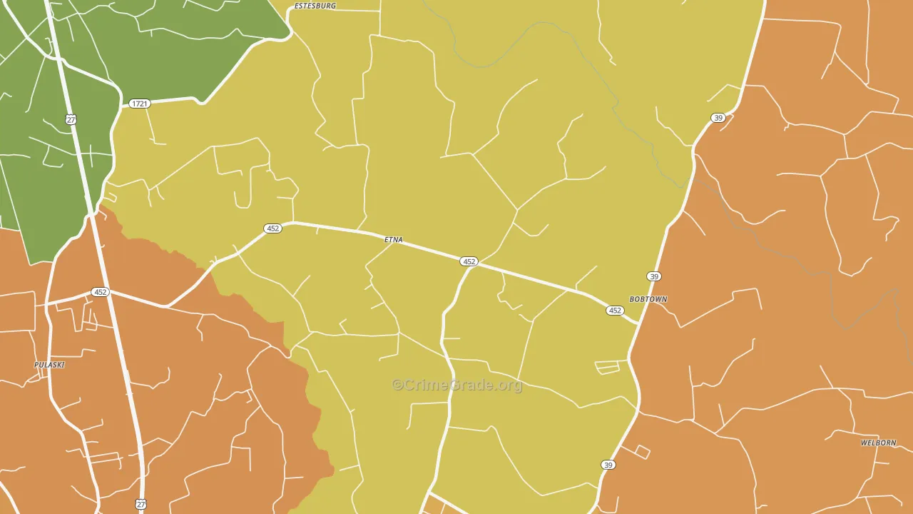 Etna, KY Map of Vandalism Rates