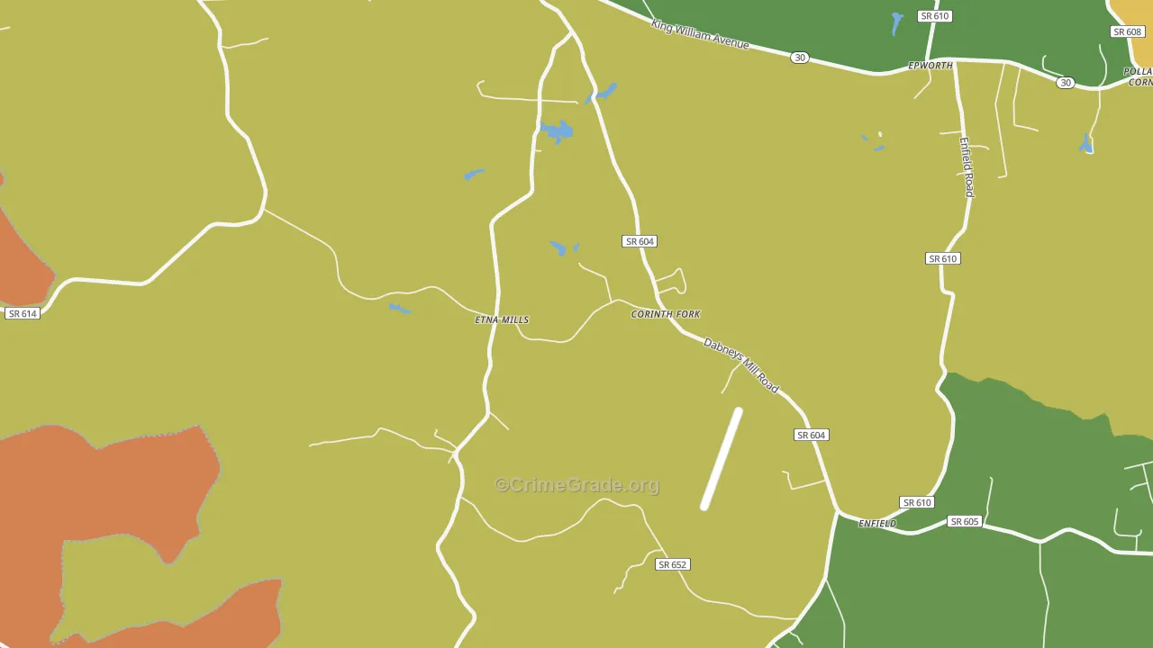 Etna Mills, VA Map of Vandalism Rates