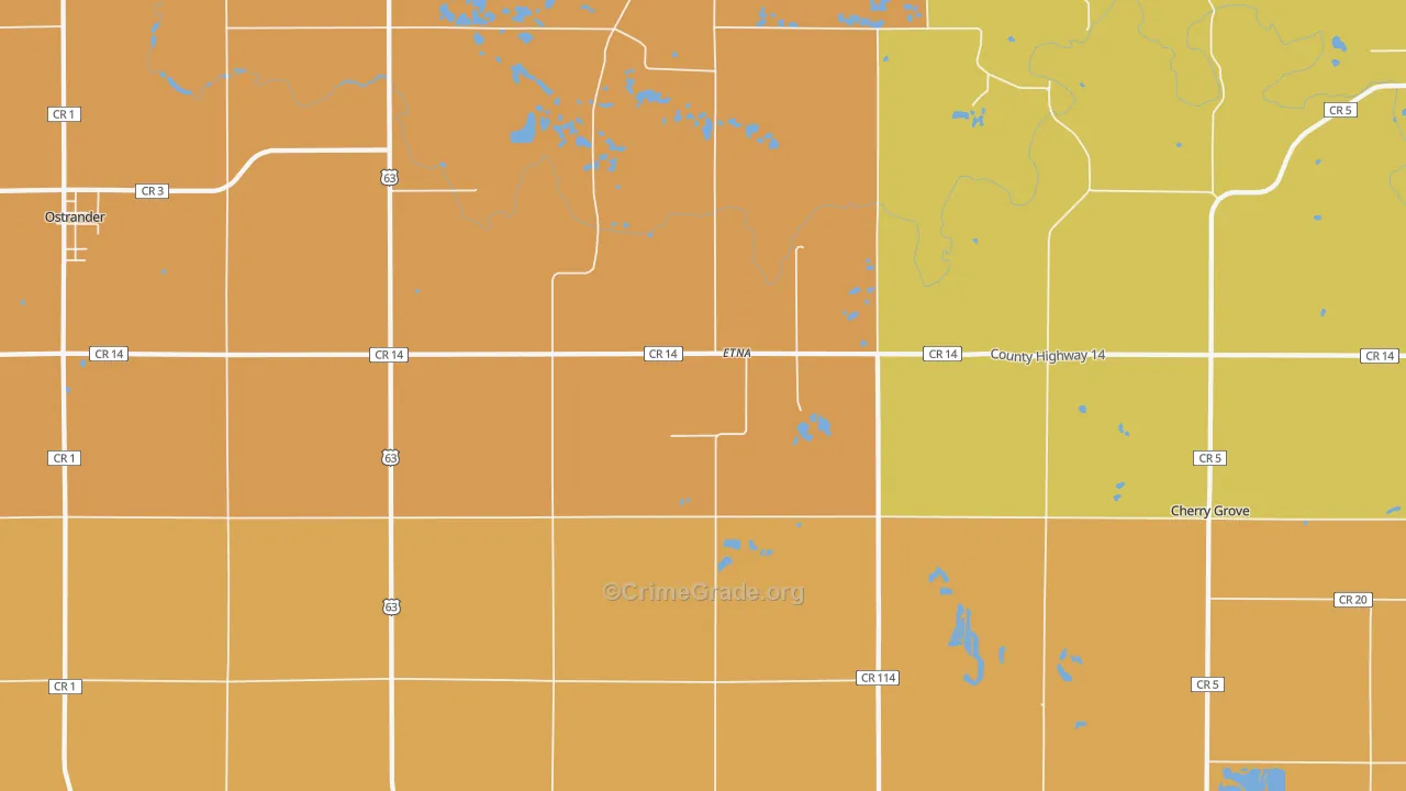 Etna, MN Map of Vandalism Rates