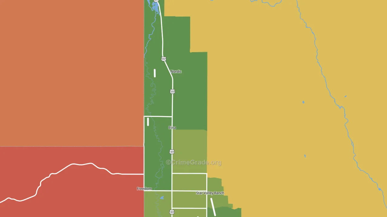 Etna, WY Map of Vandalism Rates