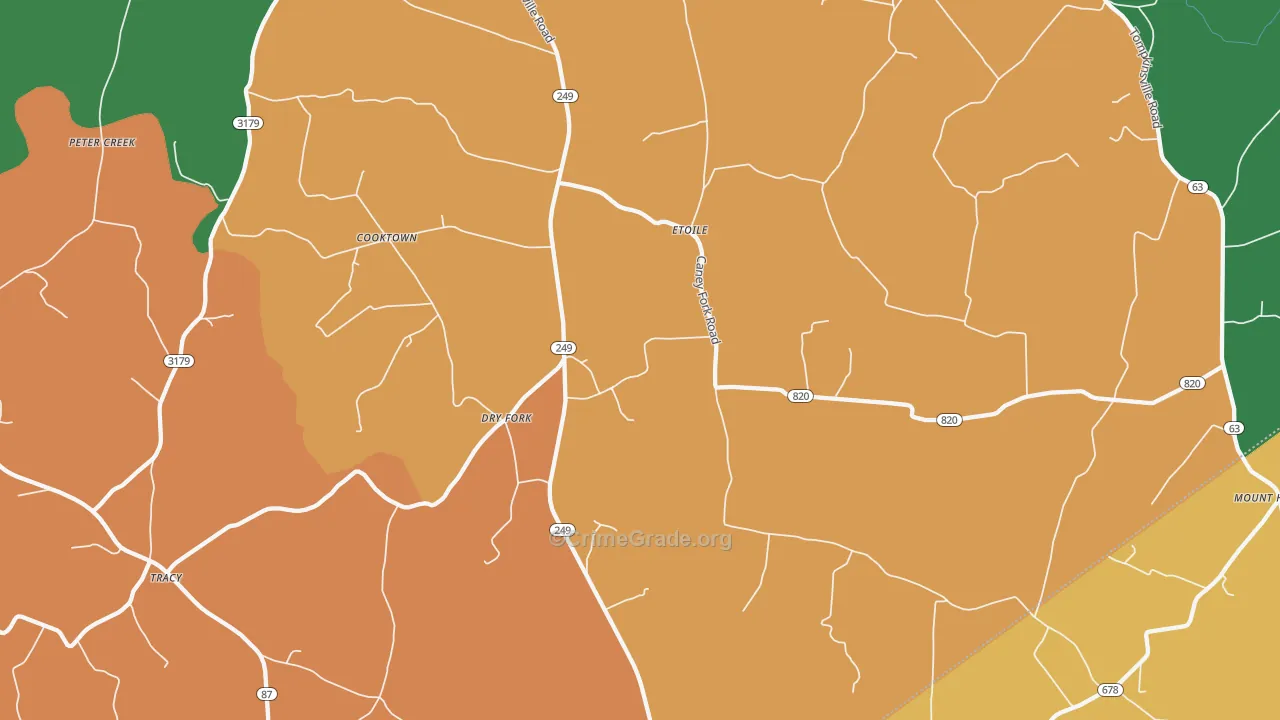 Etoile, KY Map of Vandalism Rates