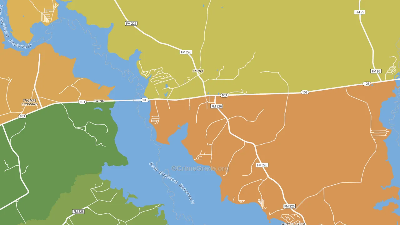 Etoile, TX Map of Vandalism Rates