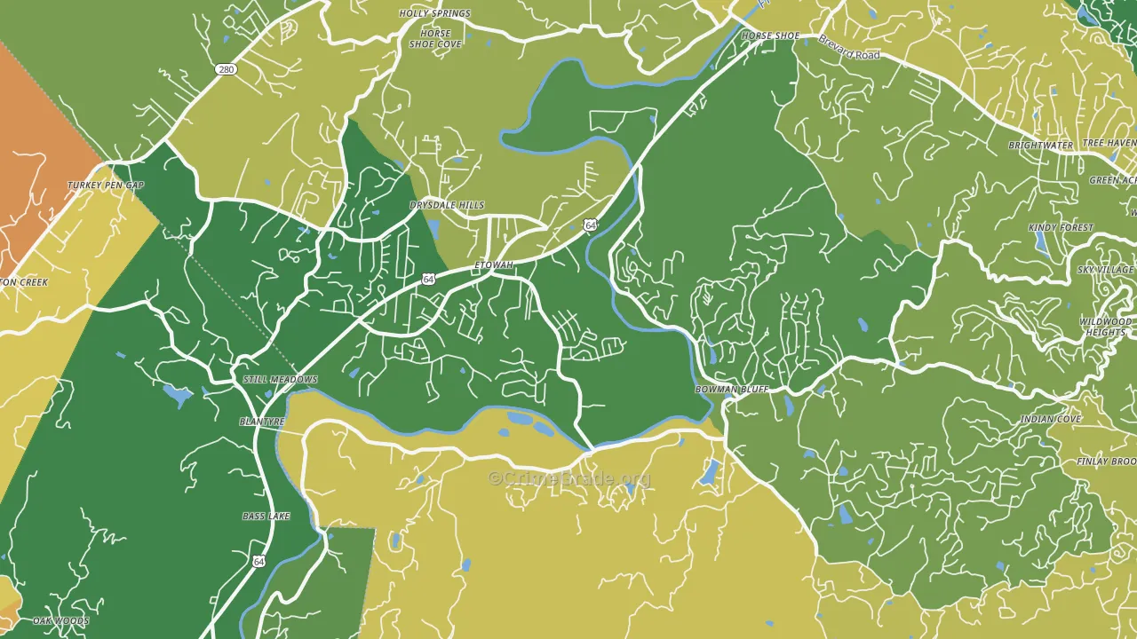 Etowah, NC Map of Vandalism Rates