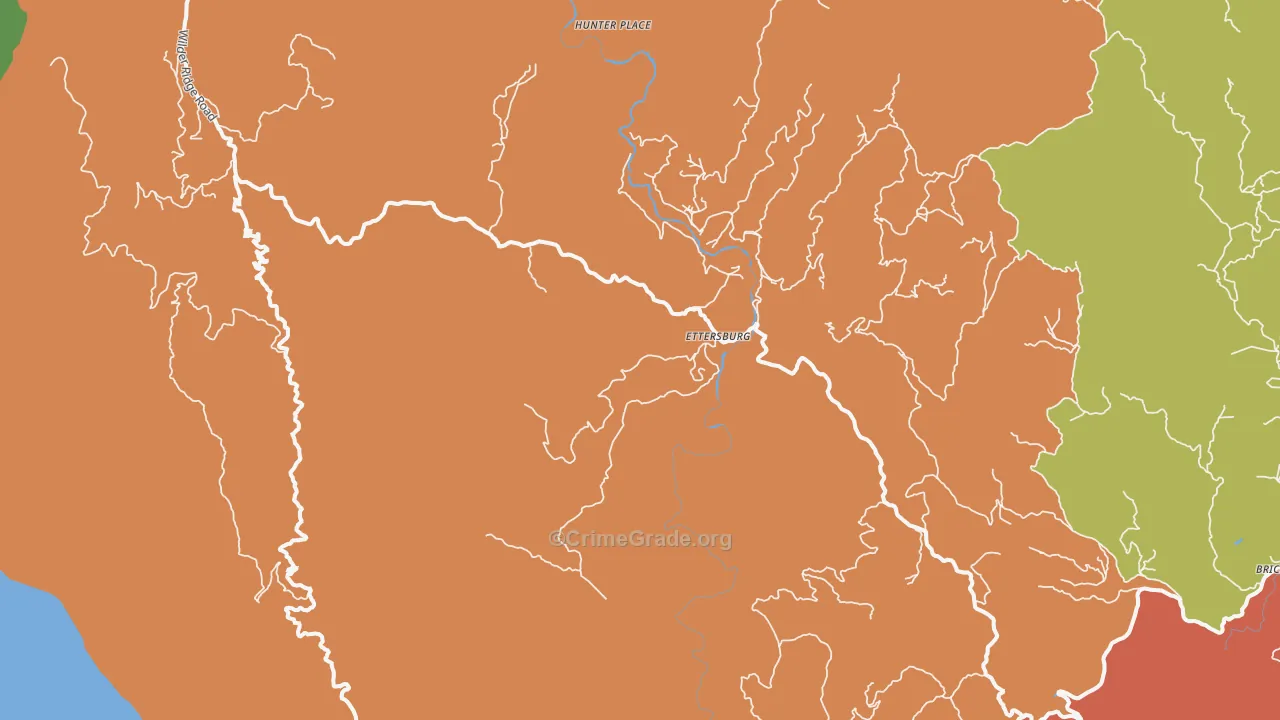 Ettersburg, CA Map of Vandalism Rates