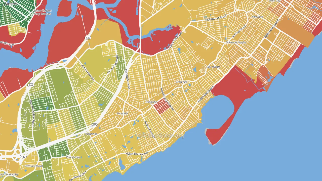 Ettingville, Staten Island, NY Map of Vandalism Rates