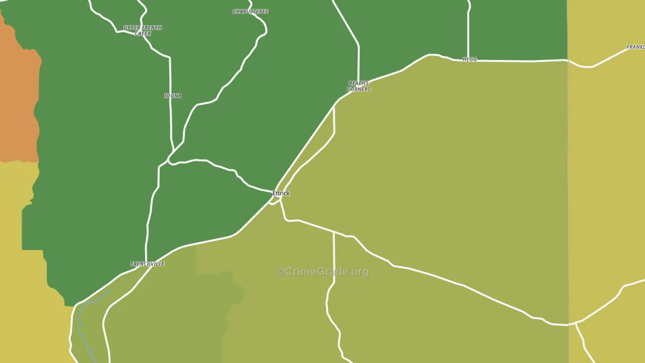 Ettrick, WI Map of Vandalism Rates
