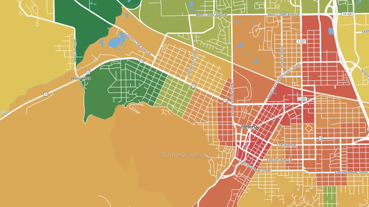 Euclid Ave South, Helena, MT Map of Vandalism Rates