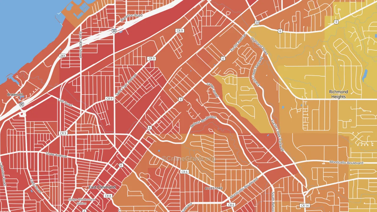 Euclid-Green, Cleveland, OH Map of Vandalism Rates