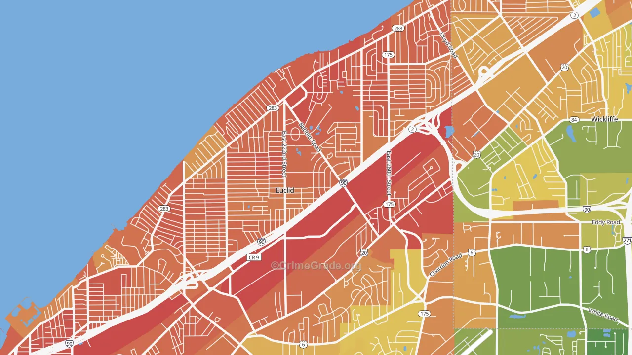 Euclid, OH Map of Vandalism Rates