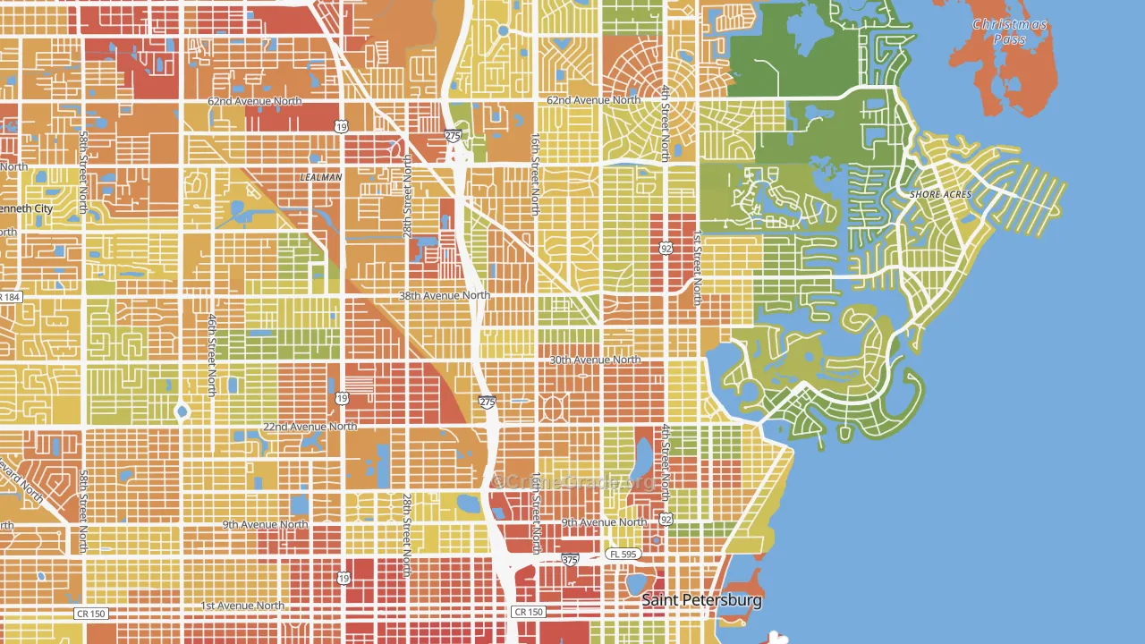 Euclid-St Paul, St. Petersburg, FL Map of Vandalism Rates