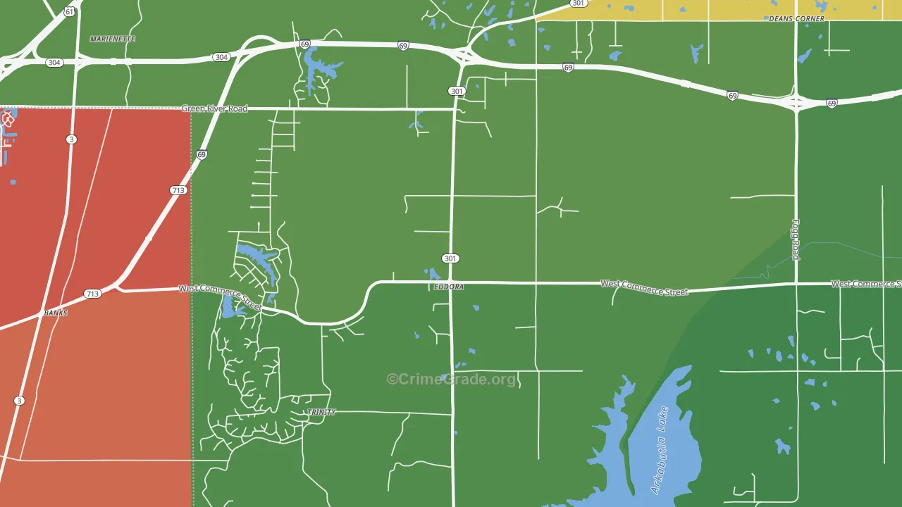 Eudora, MS Map of Vandalism Rates