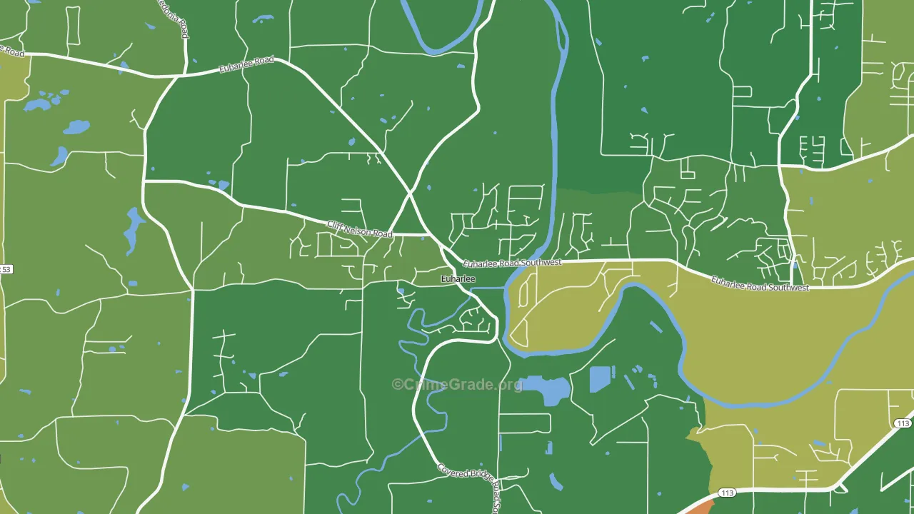 Euharlee, GA Map of Vandalism Rates