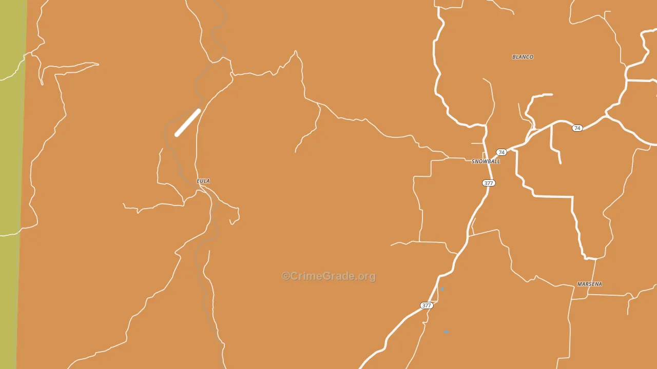 Eula, AR Map of Vandalism Rates