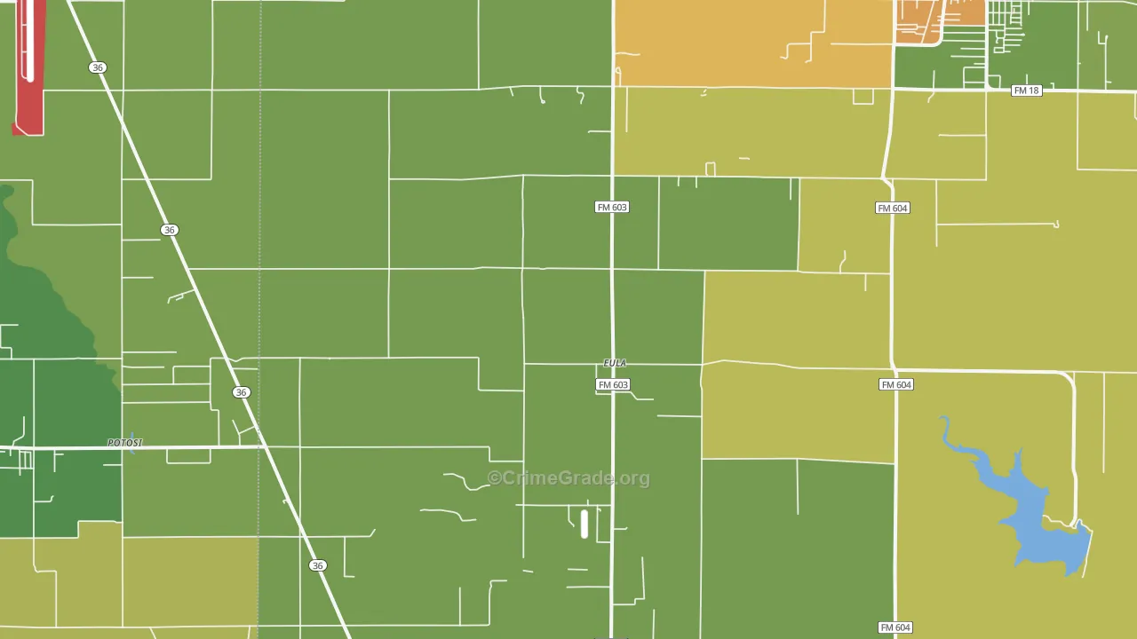 Eula, TX Map of Vandalism Rates
