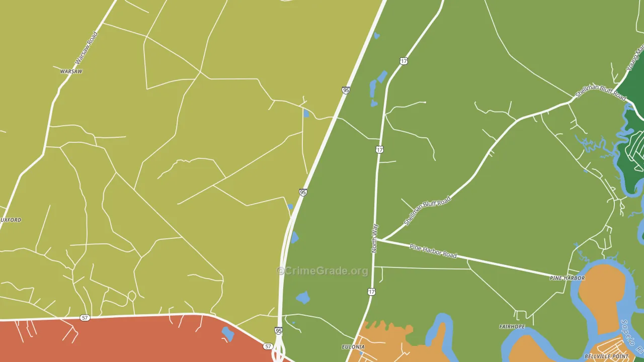 Eulonia, GA Map of Vandalism Rates