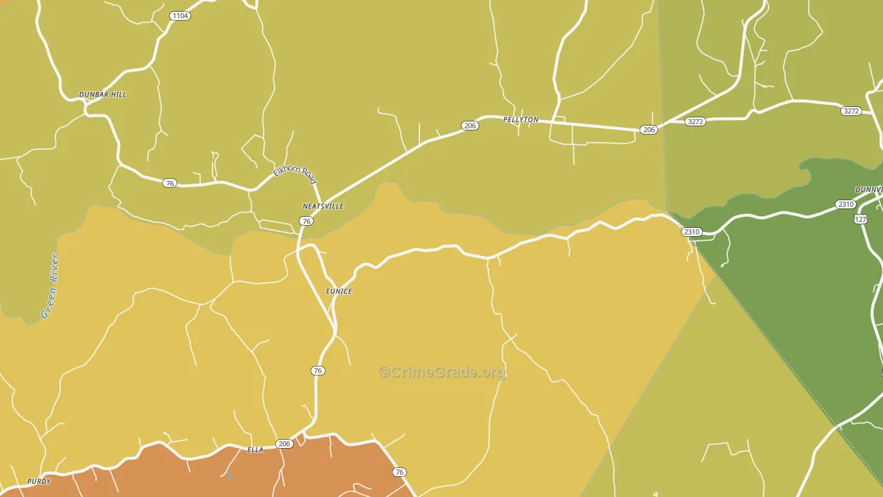 Eunice, KY Map of Vandalism Rates