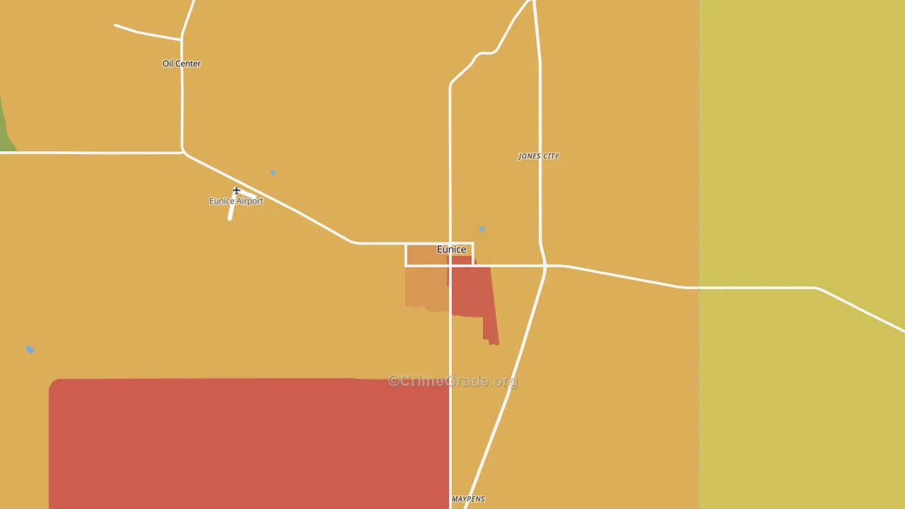 Eunice, NM Map of Vandalism Rates
