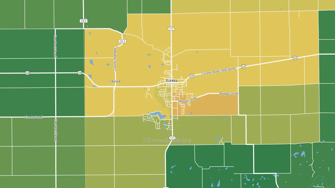 Eureka, IL Map of Vandalism Rates