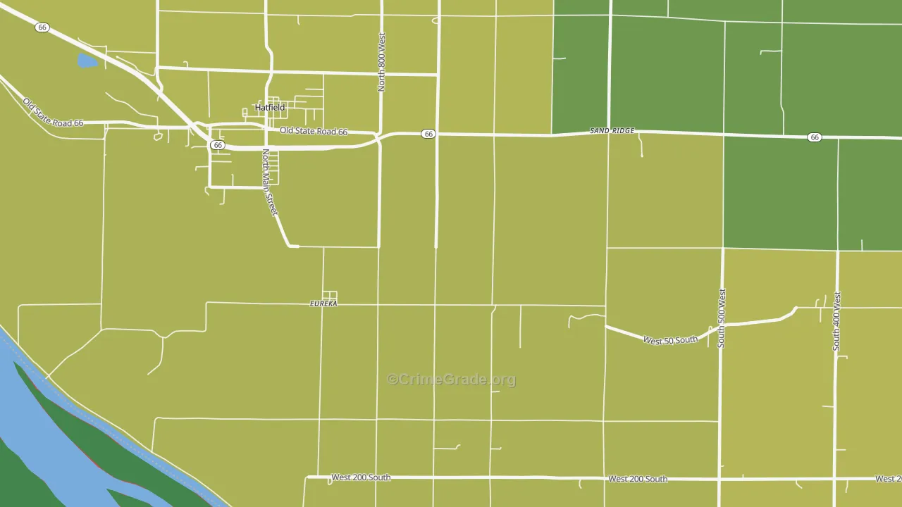 Eureka, IN Map of Vandalism Rates