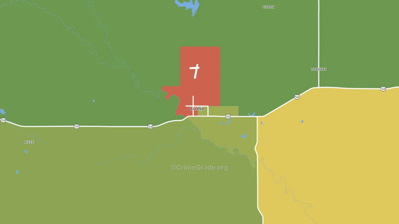 Eureka, KS Map of Vandalism Rates