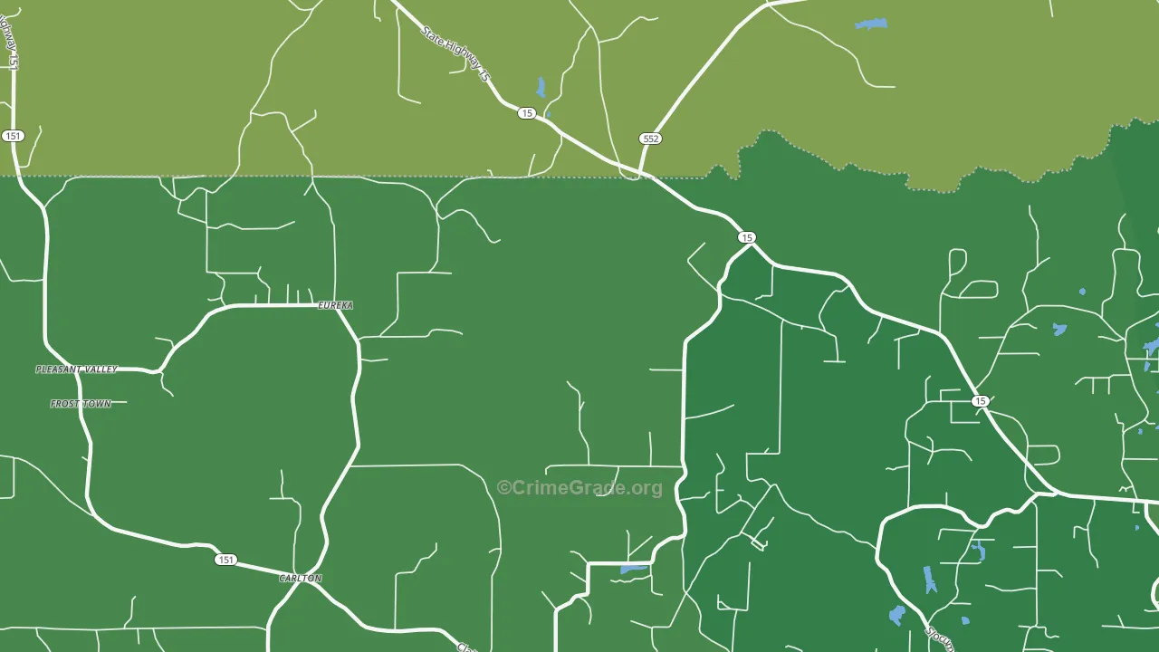 Eureka, LA Map of Vandalism Rates