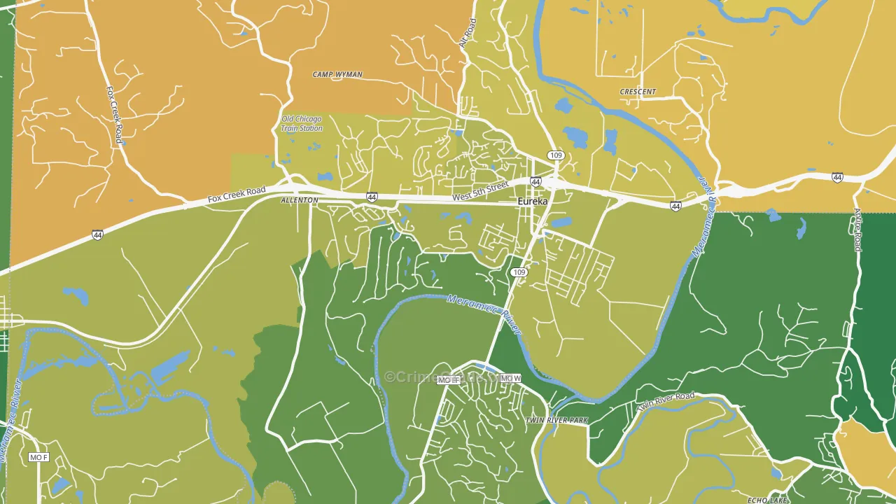 Eureka, MO Map of Vandalism Rates