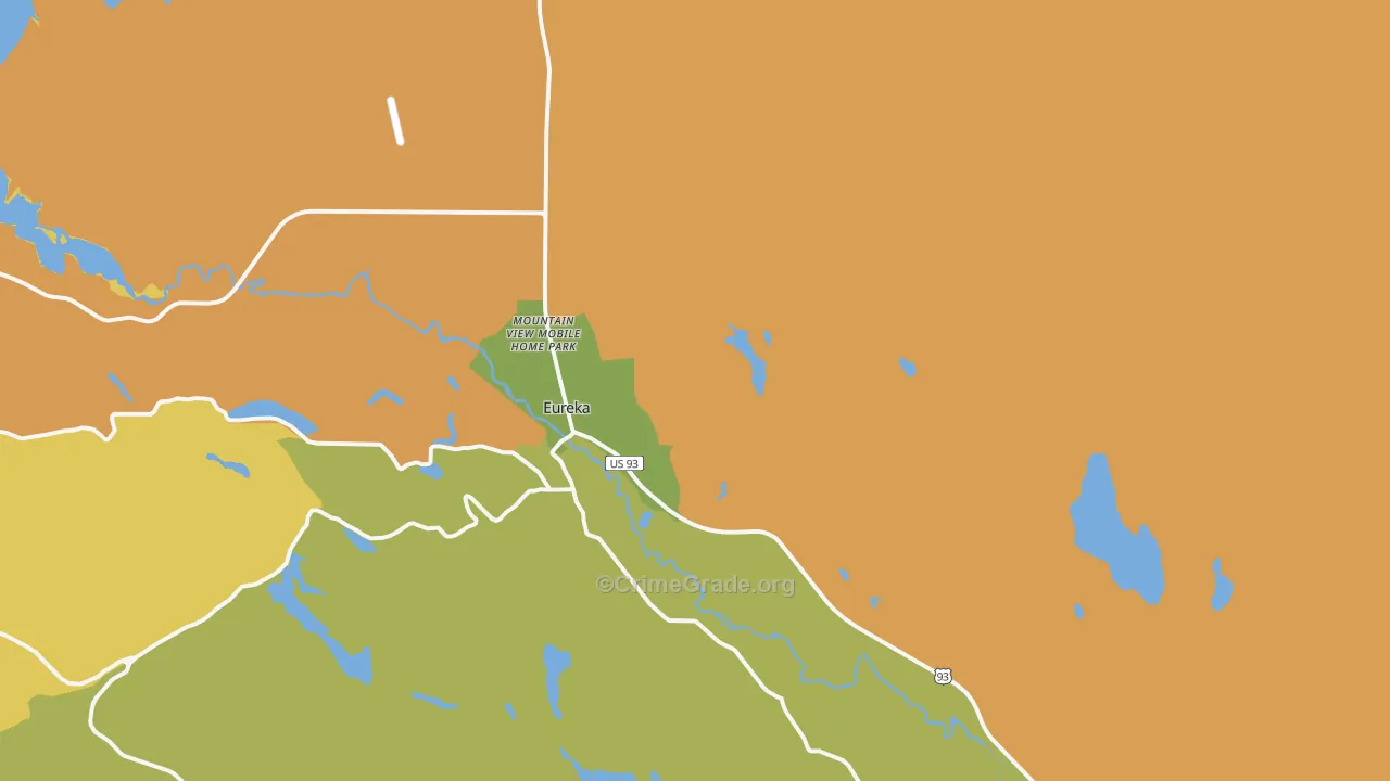 Eureka, MT Map of Vandalism Rates