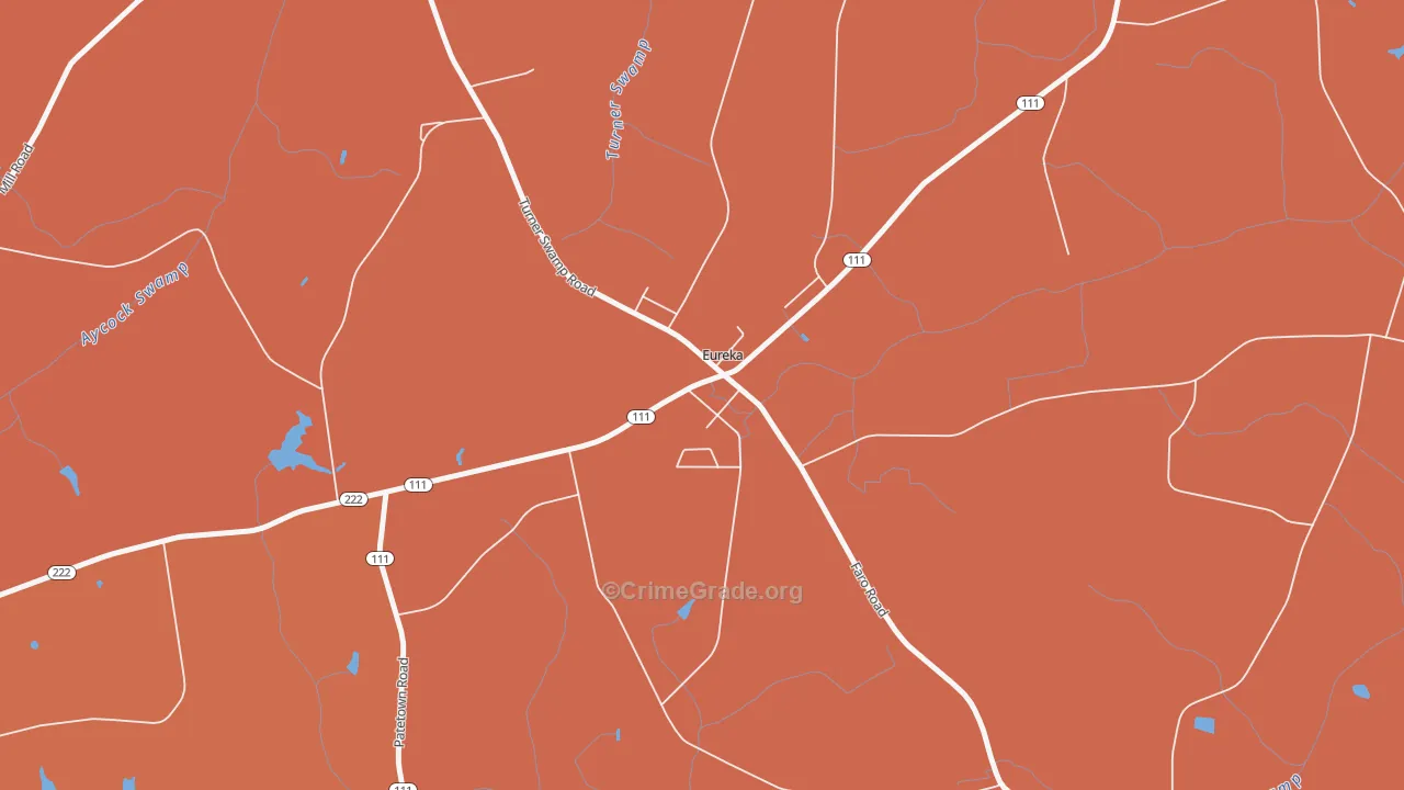 Eureka, NC Map of Vandalism Rates