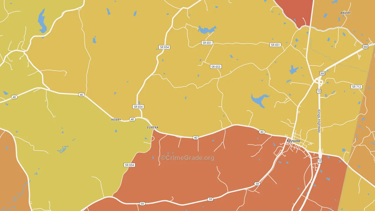 Eureka, VA Map of Vandalism Rates