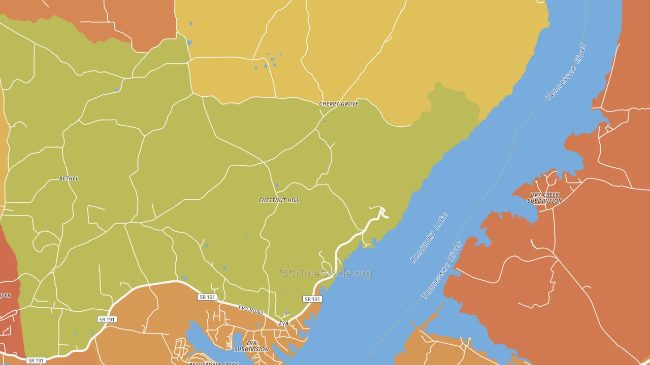 Eva, TN Map of Vandalism Rates