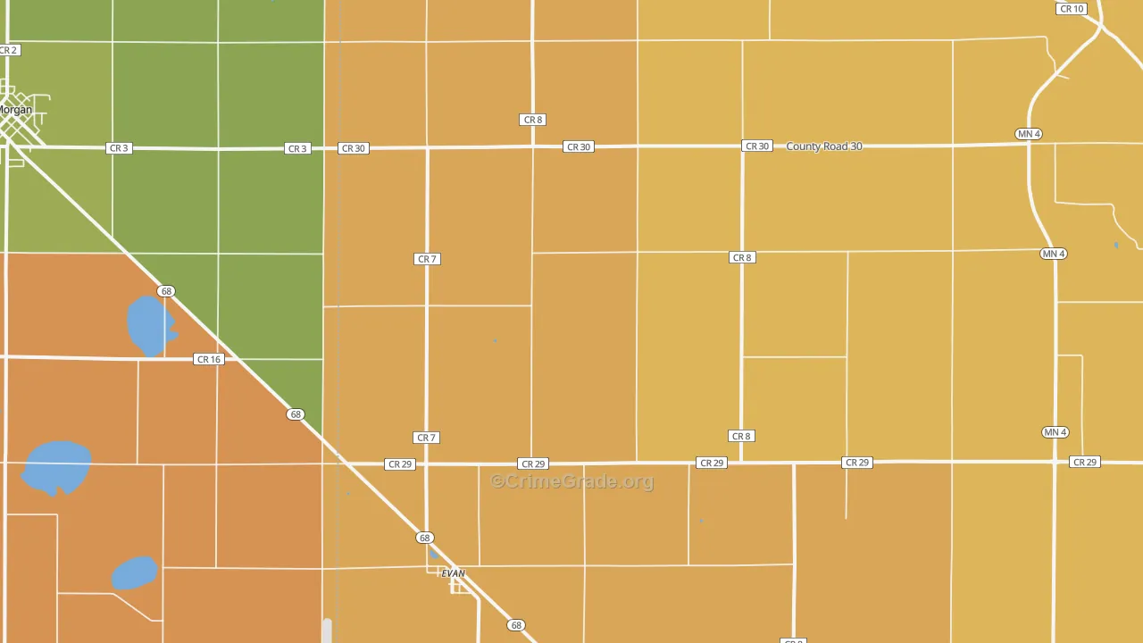 Evan, MN Map of Vandalism Rates