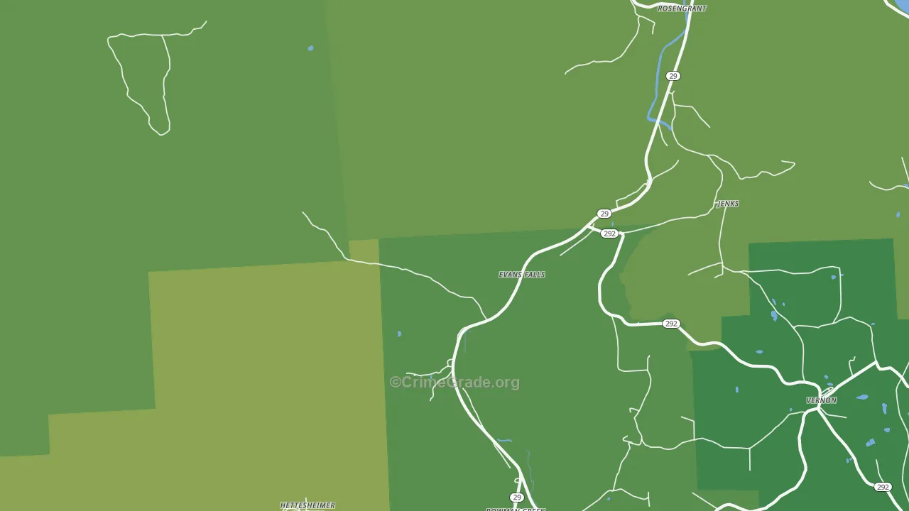 Evans Falls, PA Map of Vandalism Rates
