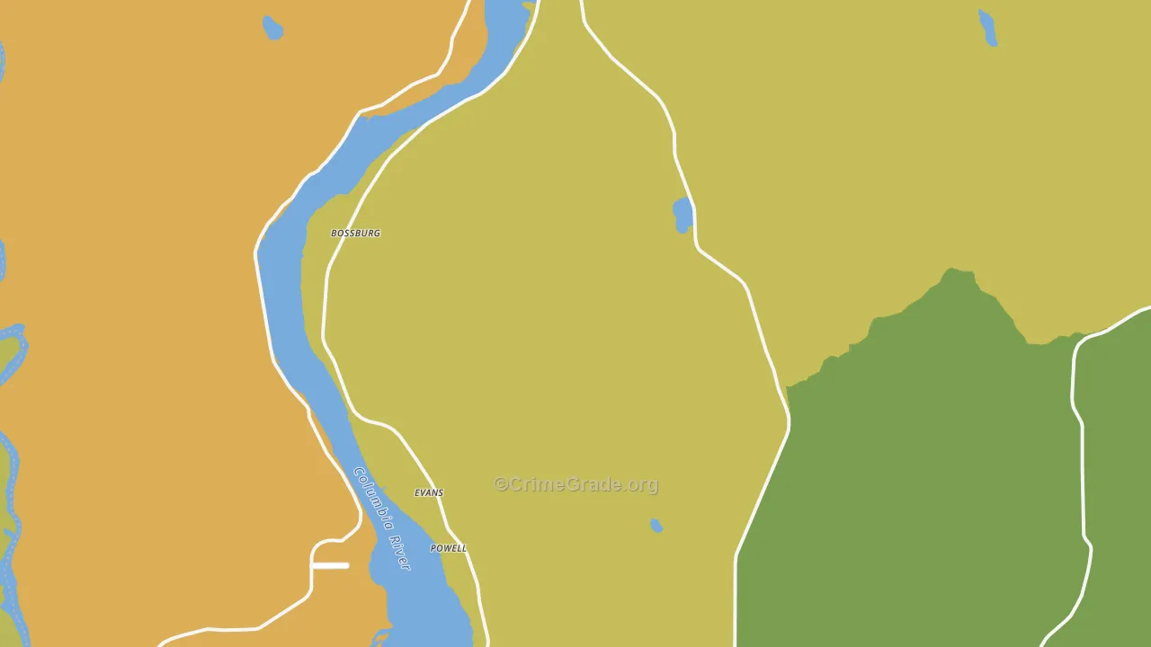 Evans, WA Map of Vandalism Rates