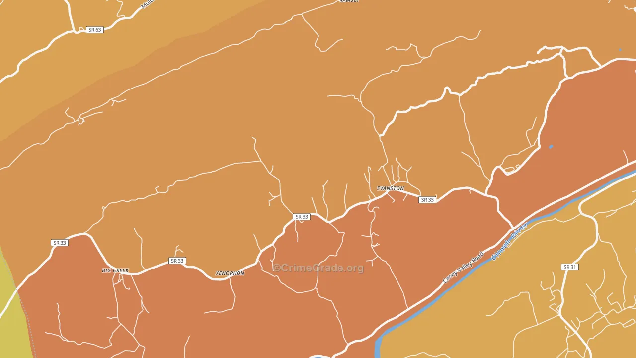 Evanston, TN Map of Vandalism Rates