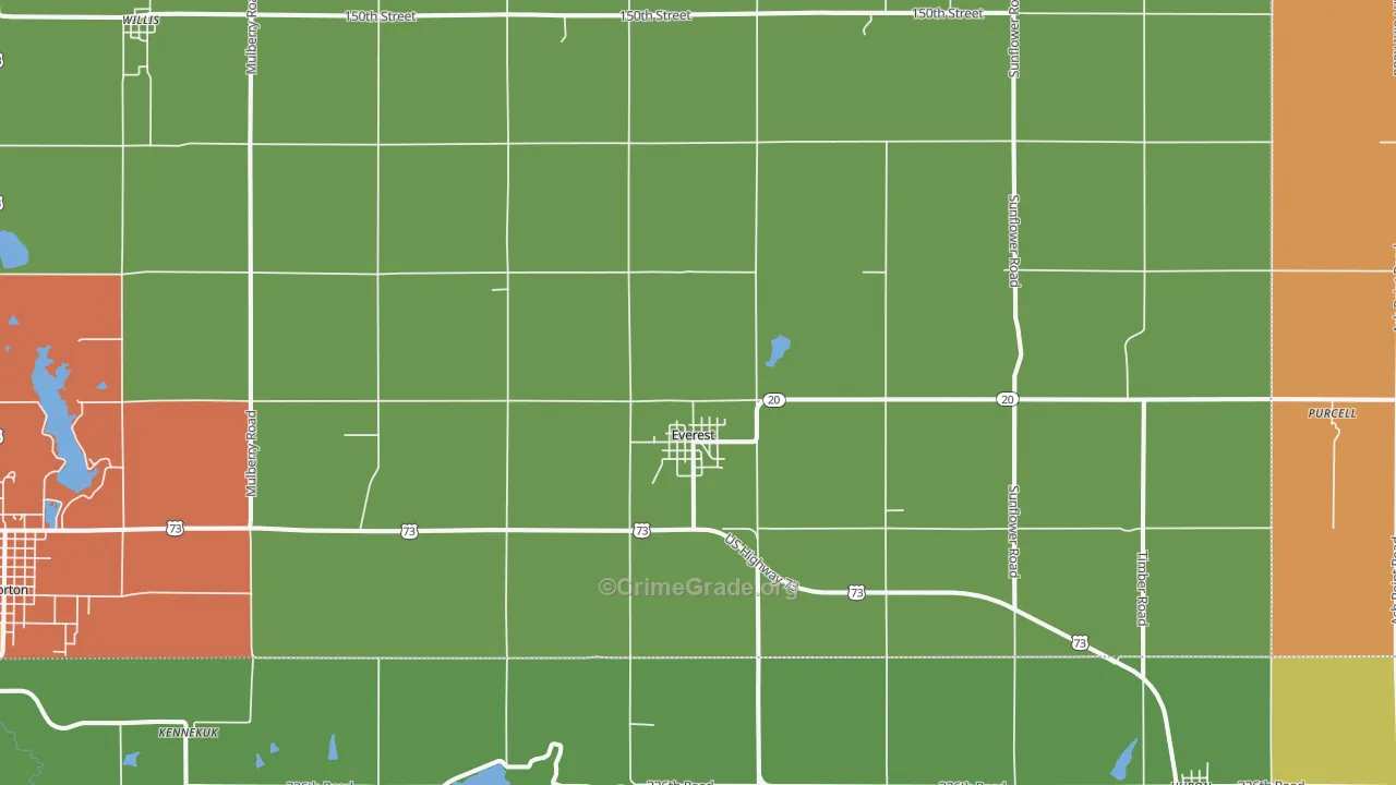 Everest, KS Map of Vandalism Rates