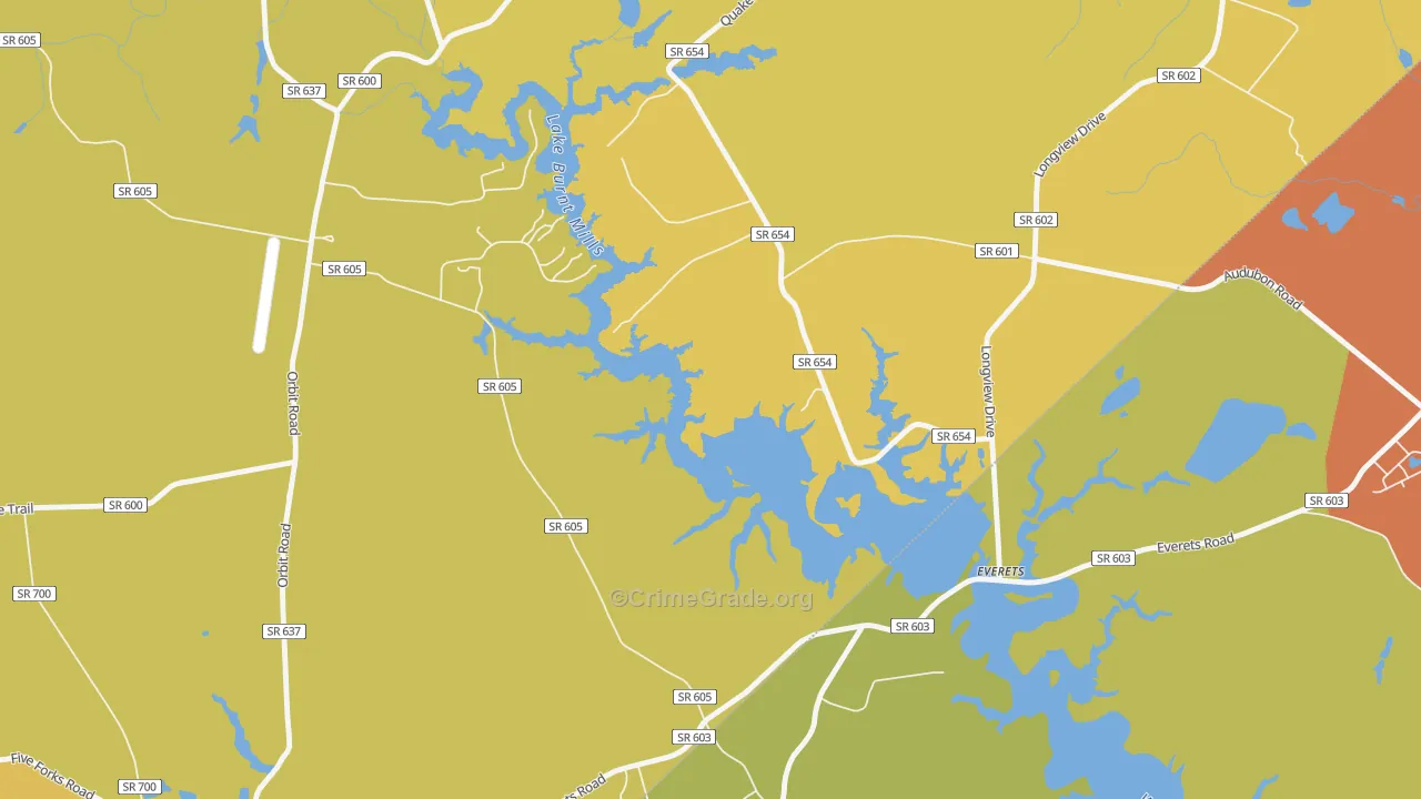 Everets, VA Map of Vandalism Rates
