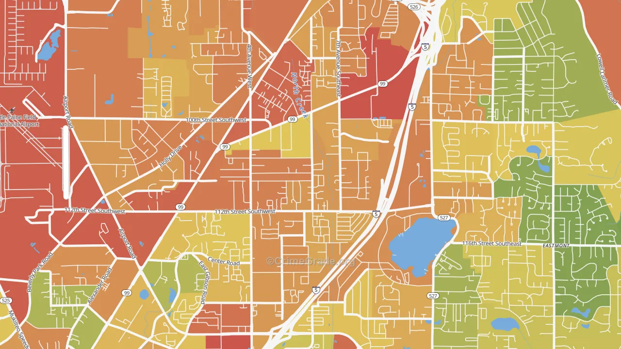 Everett Mall South, Everett, WA Map of Vandalism Rates