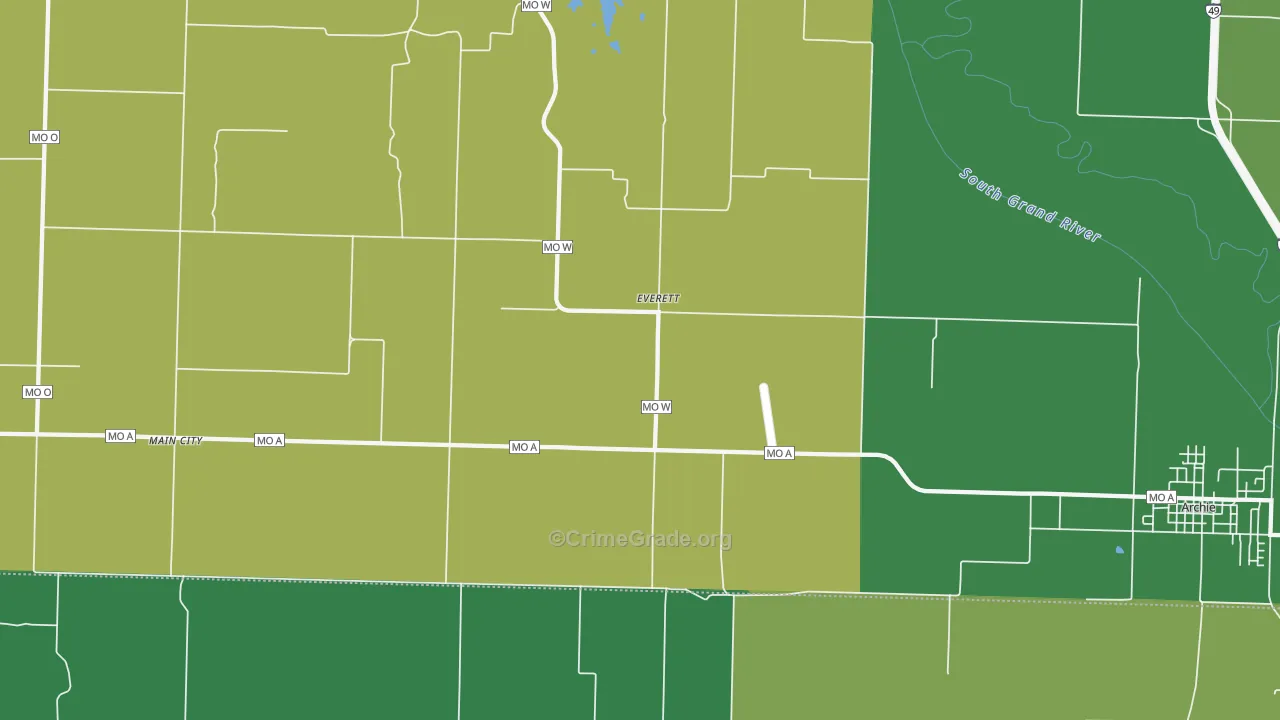 Everett, MO Map of Vandalism Rates