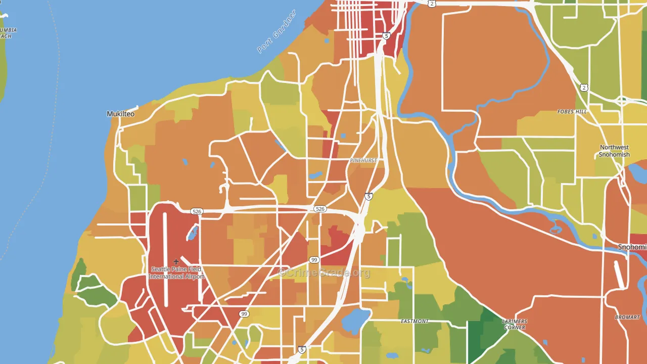 Everett, WA Map of Vandalism Rates