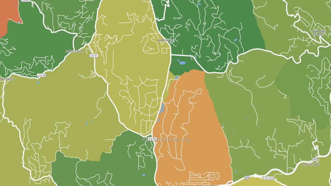 Evergreen Meadows, Evergreen, CO Map of Vandalism Rates