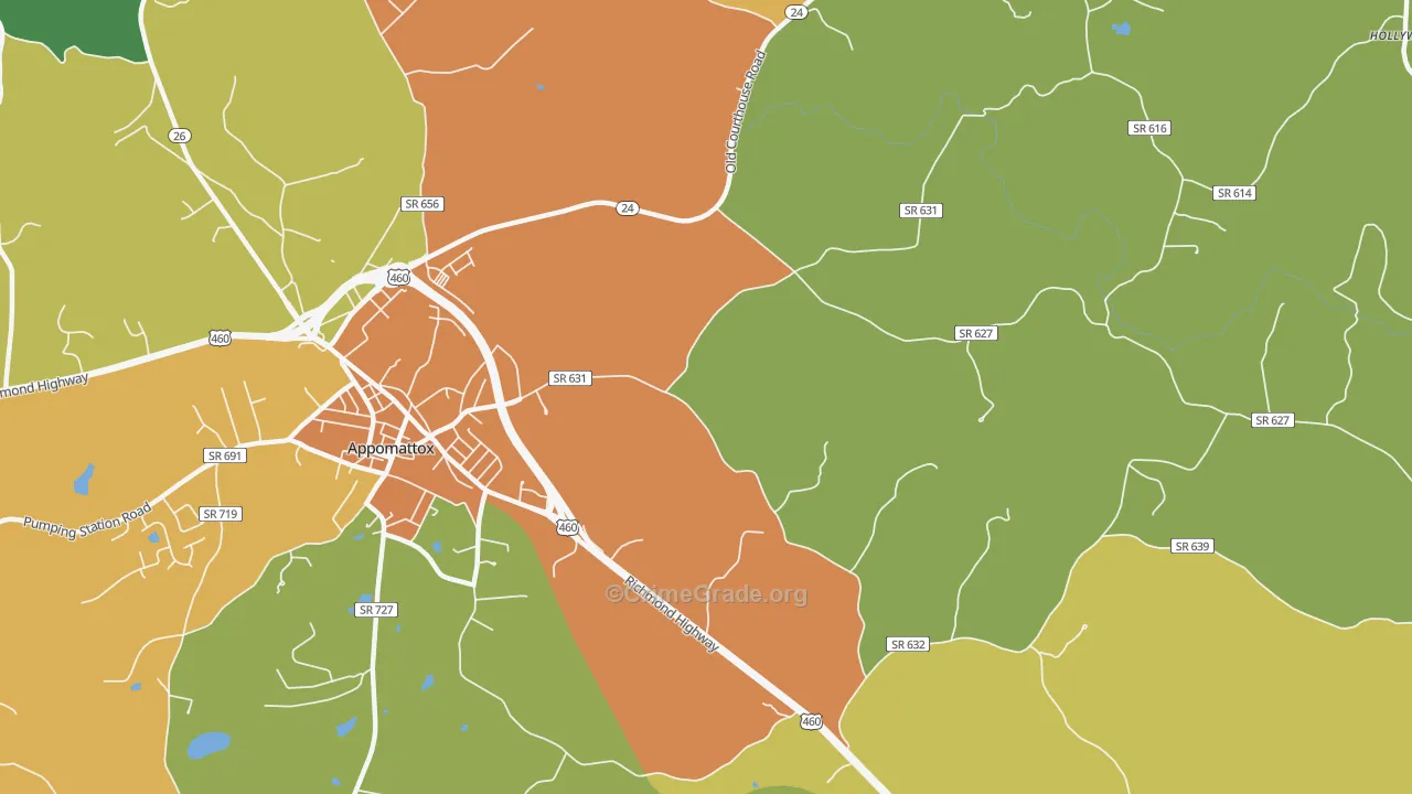 Evergreen, VA Map of Vandalism Rates