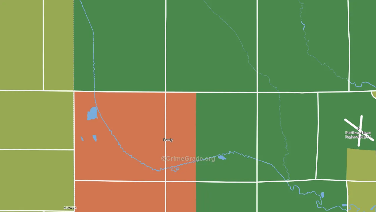Everly, IA Map of Vandalism Rates