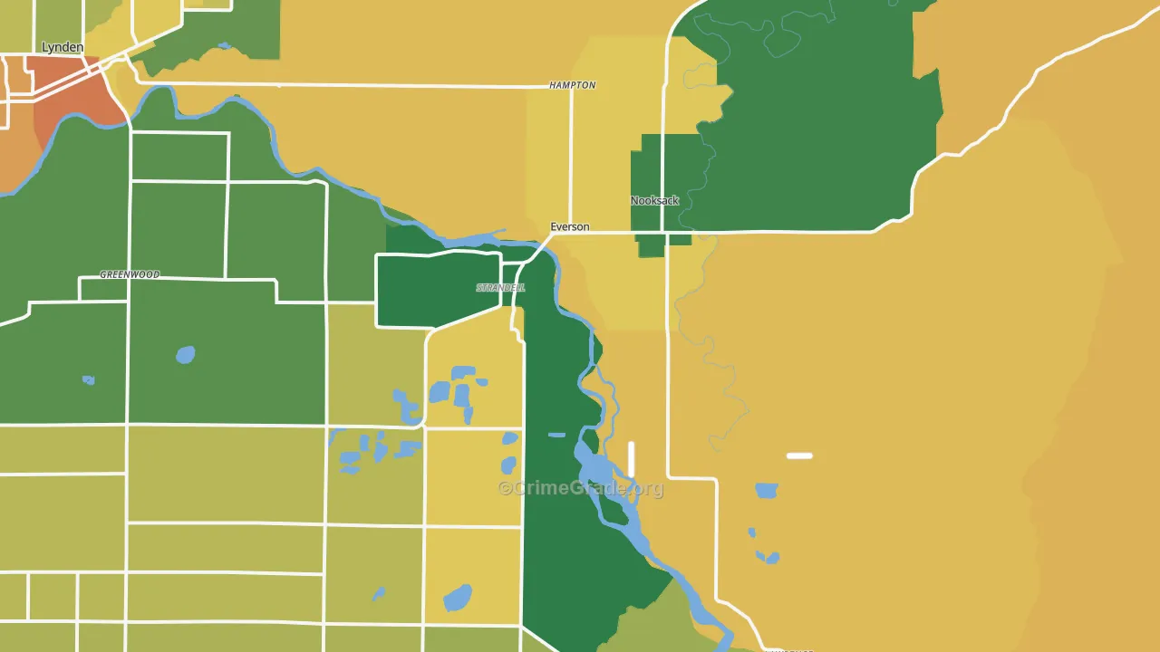 Everson, WA Map of Vandalism Rates