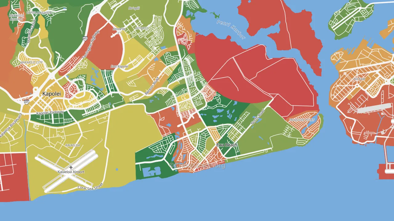 Ewa Beach, HI Map of Vandalism Rates