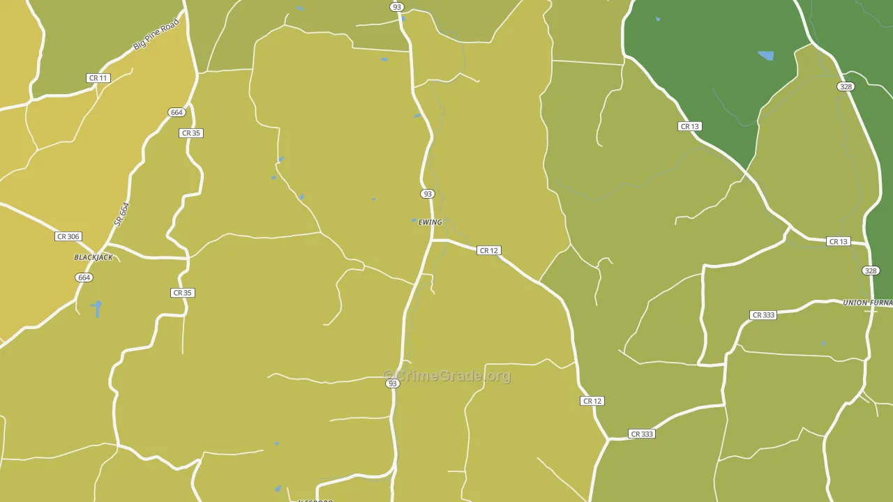 Ewing, OH Map of Vandalism Rates