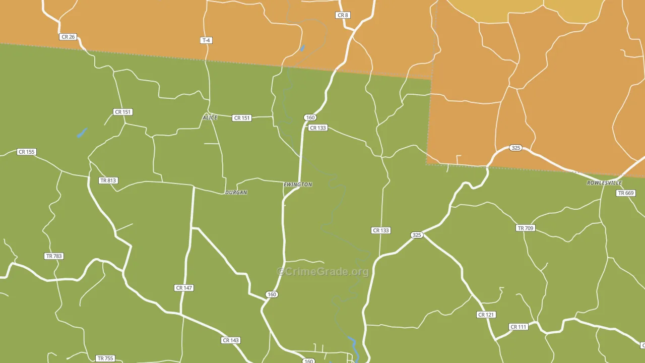 Ewington, OH Map of Vandalism Rates