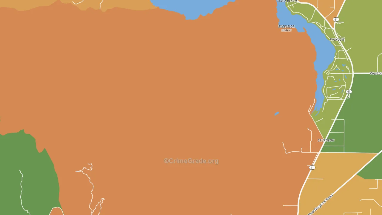 Excelsior Beach, ID Map of Vandalism Rates